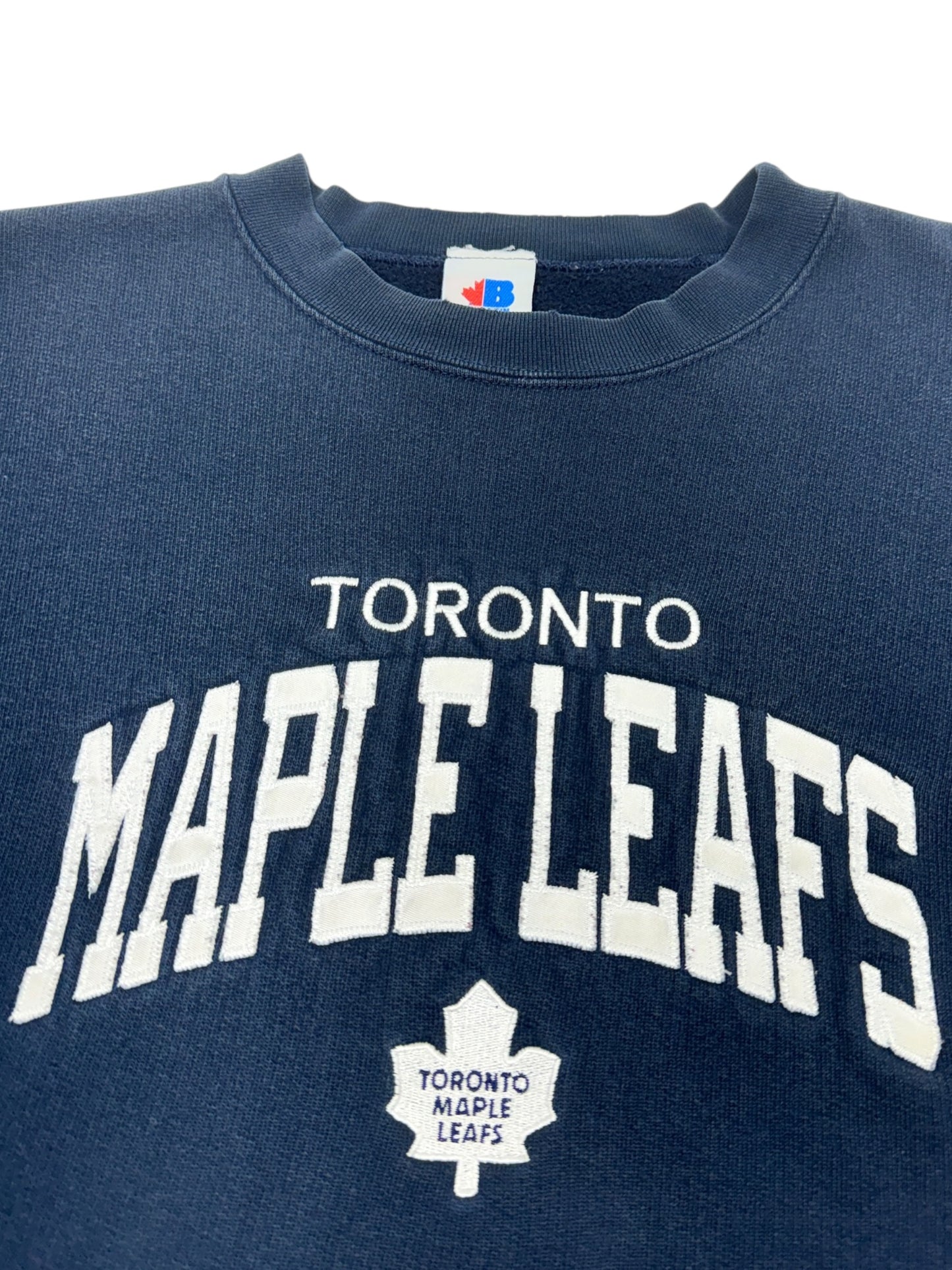1990s Toronto Maple Leafs Bulletin Appliqué Crewneck - L