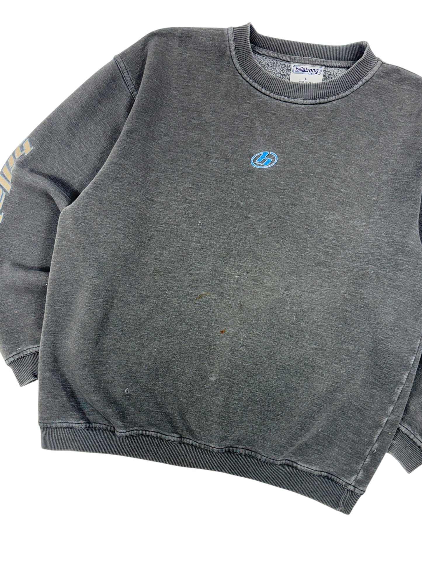 Vintage Billabong Sun Faded Spell Out Crewneck - L