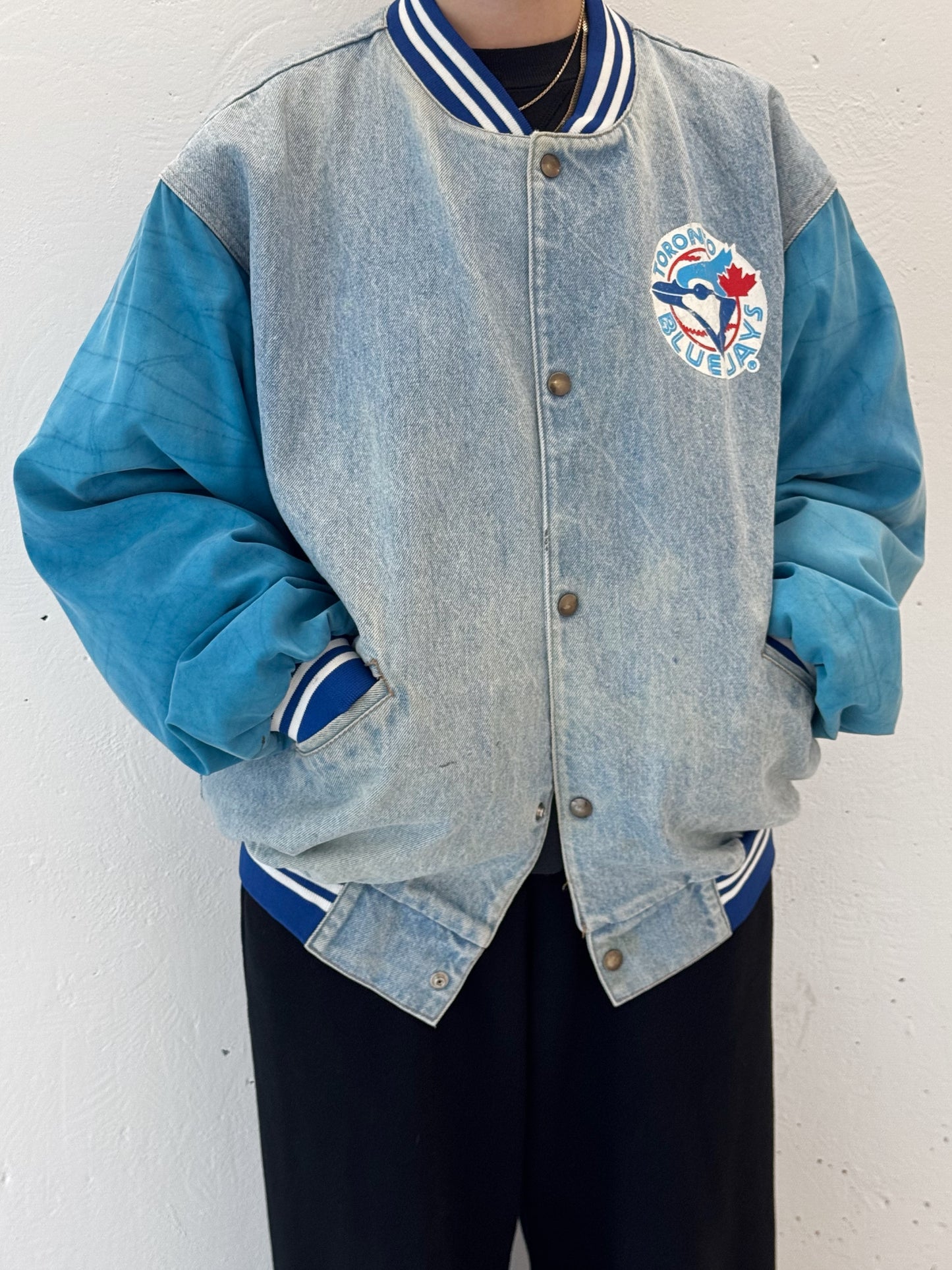 Vintage 90s Street Legends Toronto Blue Jays Denim Jacket - L