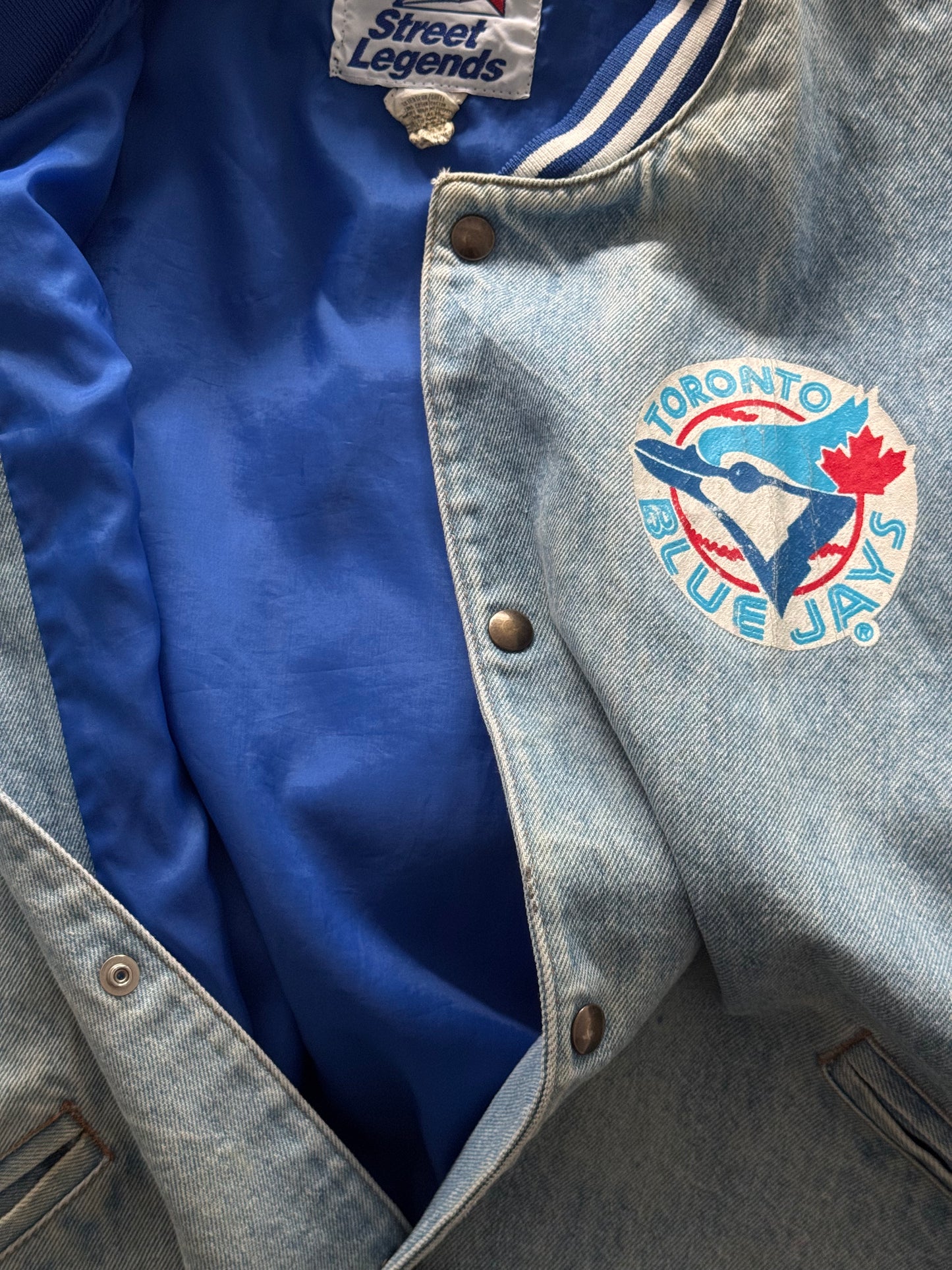 Vintage 90s Street Legends Toronto Blue Jays Denim Jacket - L