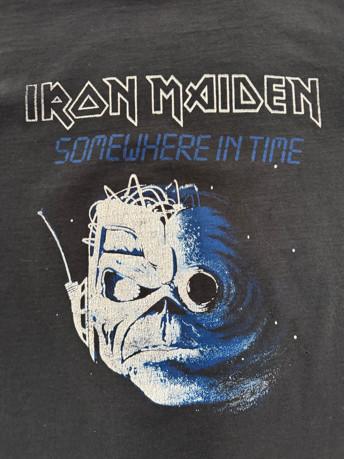Vintage 90s Iron Maiden Somewhere In Time Parking Lot Tee - L