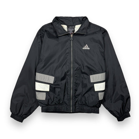 Vintage Adidas Black & Grey Track Jacket - S