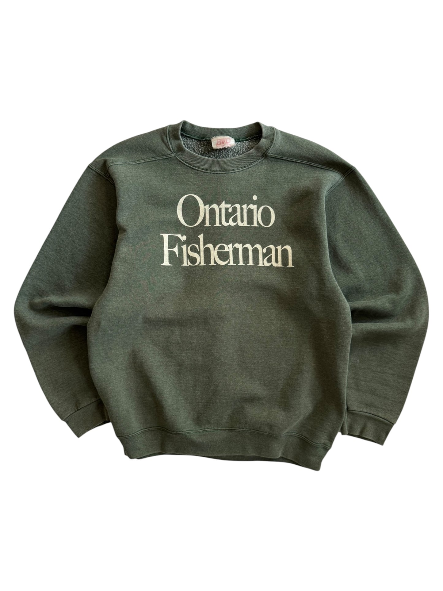 Ontario Fisherman Crewneck Faded Walleye - S
