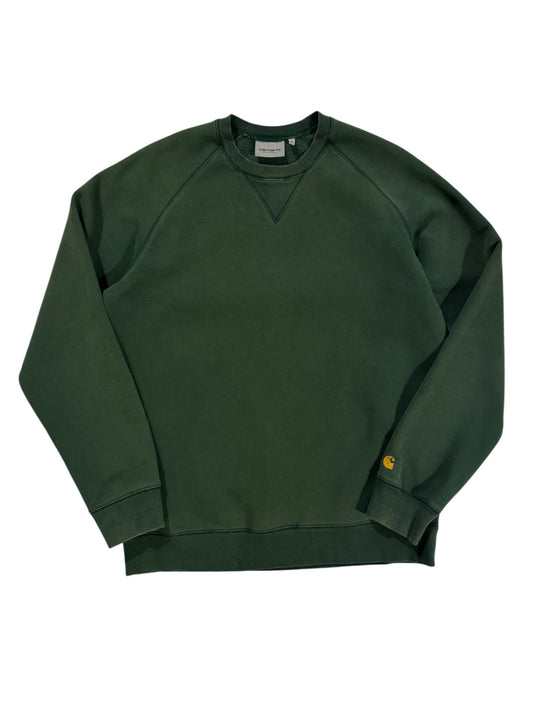 Carhartt Work In Progress Forest Green Chase Crewneck - XL