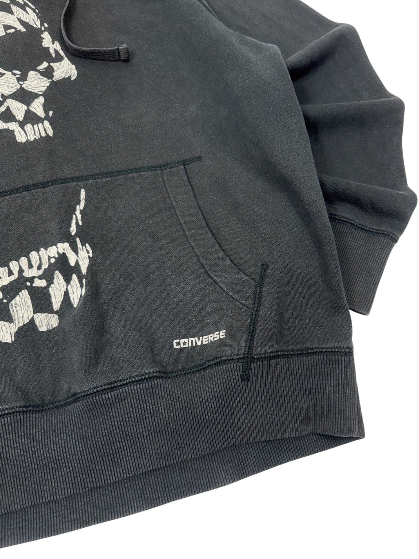 Converse Faded Black Skull Hoodie - L