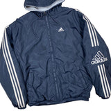 Vintage Adidas Striped Hooded Jacket (L)