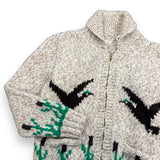 90s Cowichan Bird Zip Knit (S)