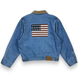Vintage 90s Polo Jeans Ralph Lauren Big Flag Denim Jacket (L)