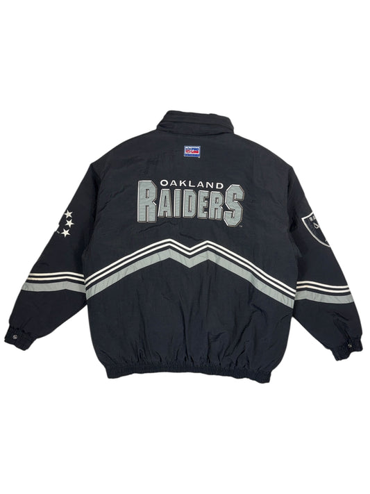 1990s Oakland Raiders Logo Athletics  Full Zip Jacket - XL