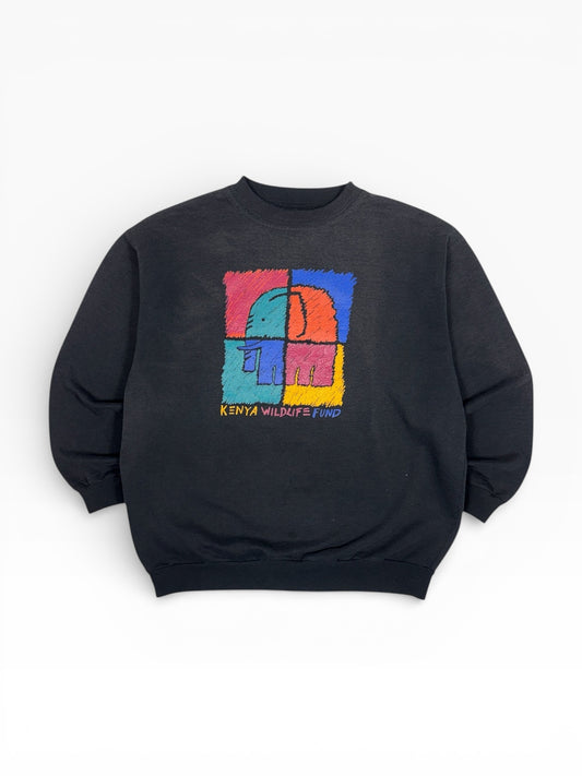 Vintage 90s Kenya Wildlife Fund Crewneck - L