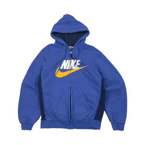 2000s Nike Blue Yellow Zip Up Hoodie M