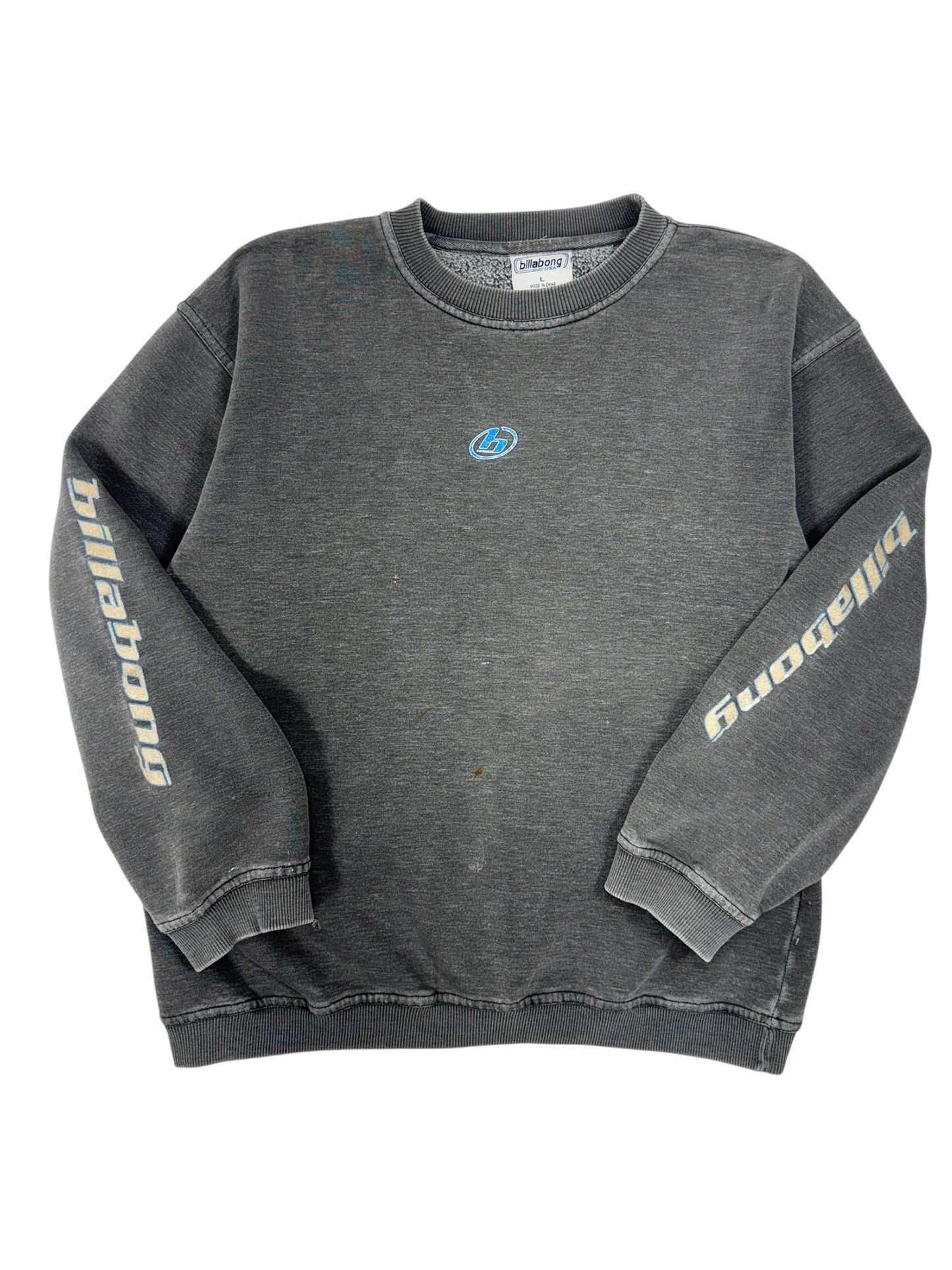 Vintage Billabong Sun Faded Spell Out Crewneck - L