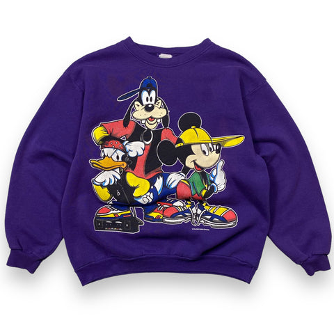 1990s Disney Character Purple Crewneck - M