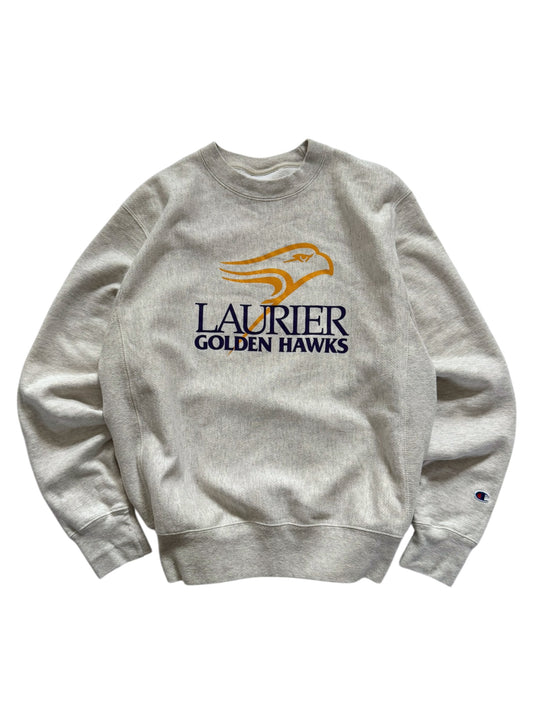 Laurier Goldenhawks Champion Reverse Weave Crewneck - M