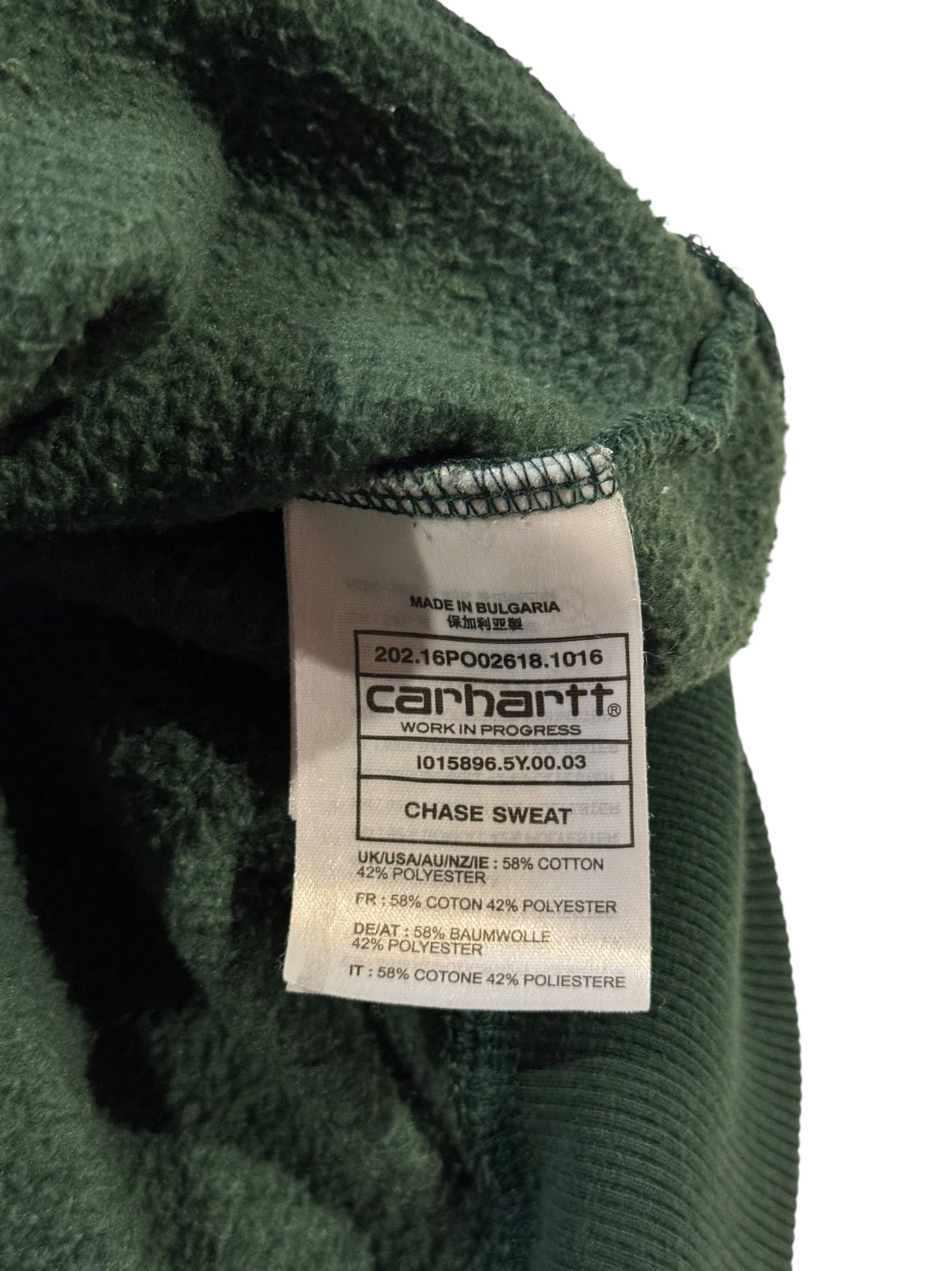 Carhartt Work In Progress Forest Green Chase Crewneck - XL