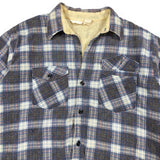 1980s Faded Blue Flannel Shirt - XL
