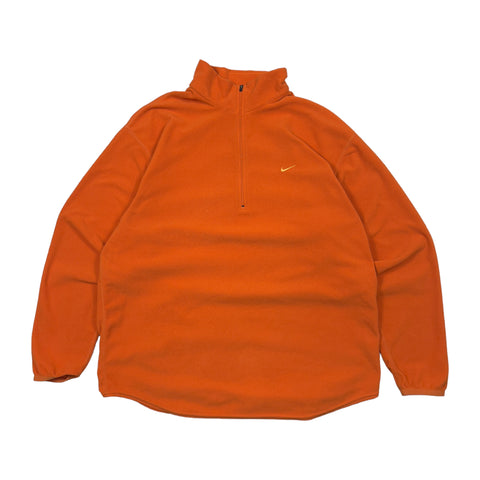 Vintage Nike Orange 1/4 Zip Fleece L