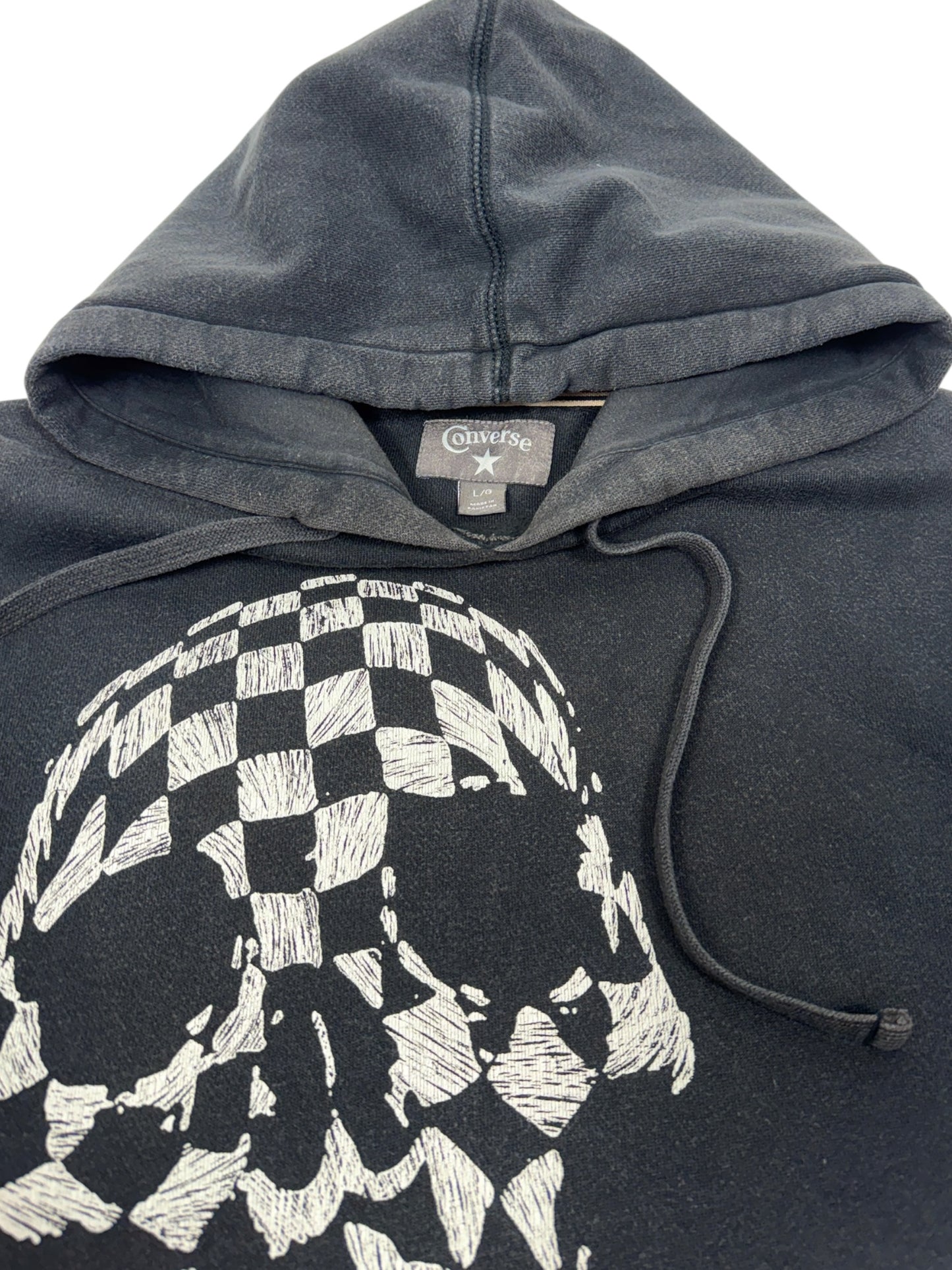 Converse Faded Black Skull Hoodie - L
