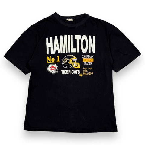 Vintage 80s Hamilton Tiger Cats Spell Out NO. 1 Tee (L)