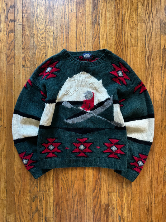 Vintage Woolrich Canoe Aztec Knit Sweater Size Large
