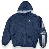 Vintage Adidas Striped Hooded Jacket (L)
