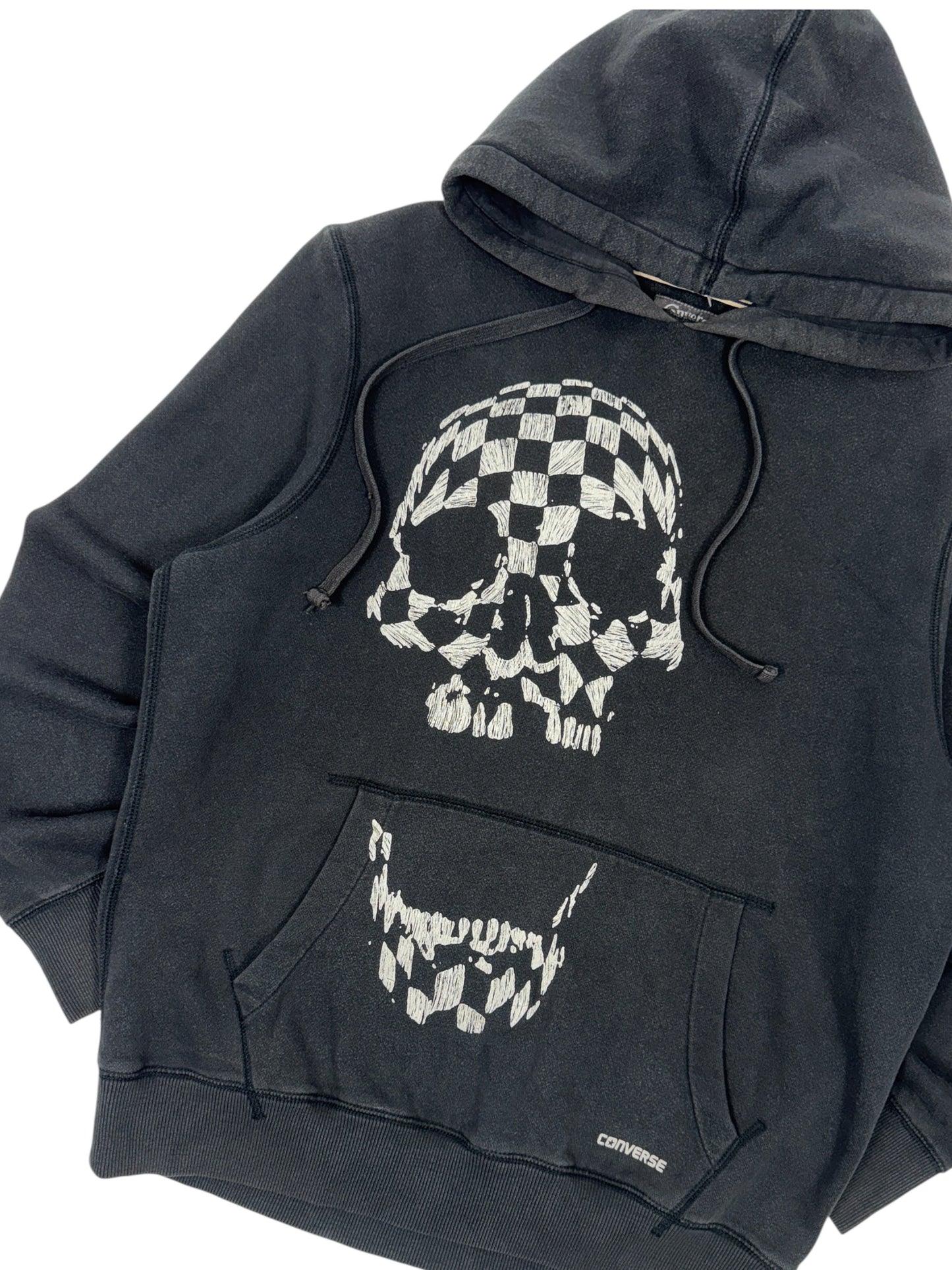 Converse Faded Black Skull Hoodie - L