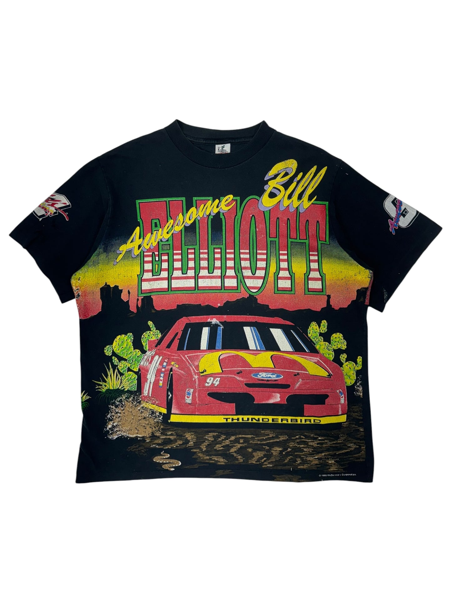 1995 Bill Elliot Awesome Bill McDonald's NASCAR Tee - L