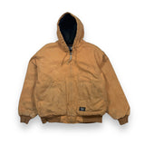 2000s Walls Chestnut Brown Work Wear Hooded Jacket - L