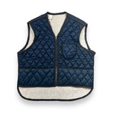Vintage Navy Thermal Lined Quilted Vest - XL