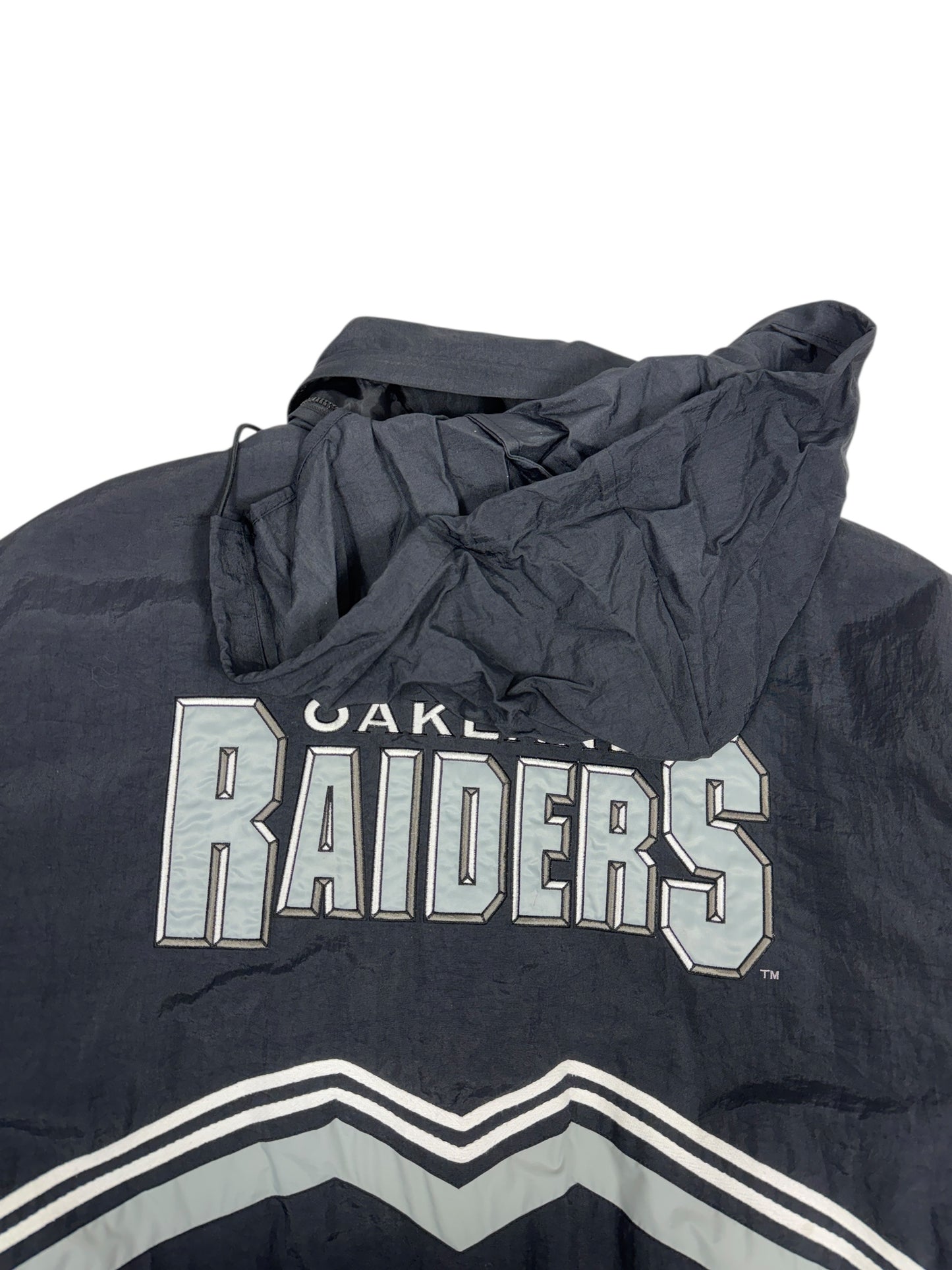 1990s Oakland Raiders Logo Athletics  Full Zip Jacket - XL