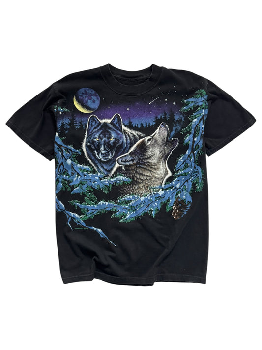Vintage 1990s Wolf Habitat Tee - M