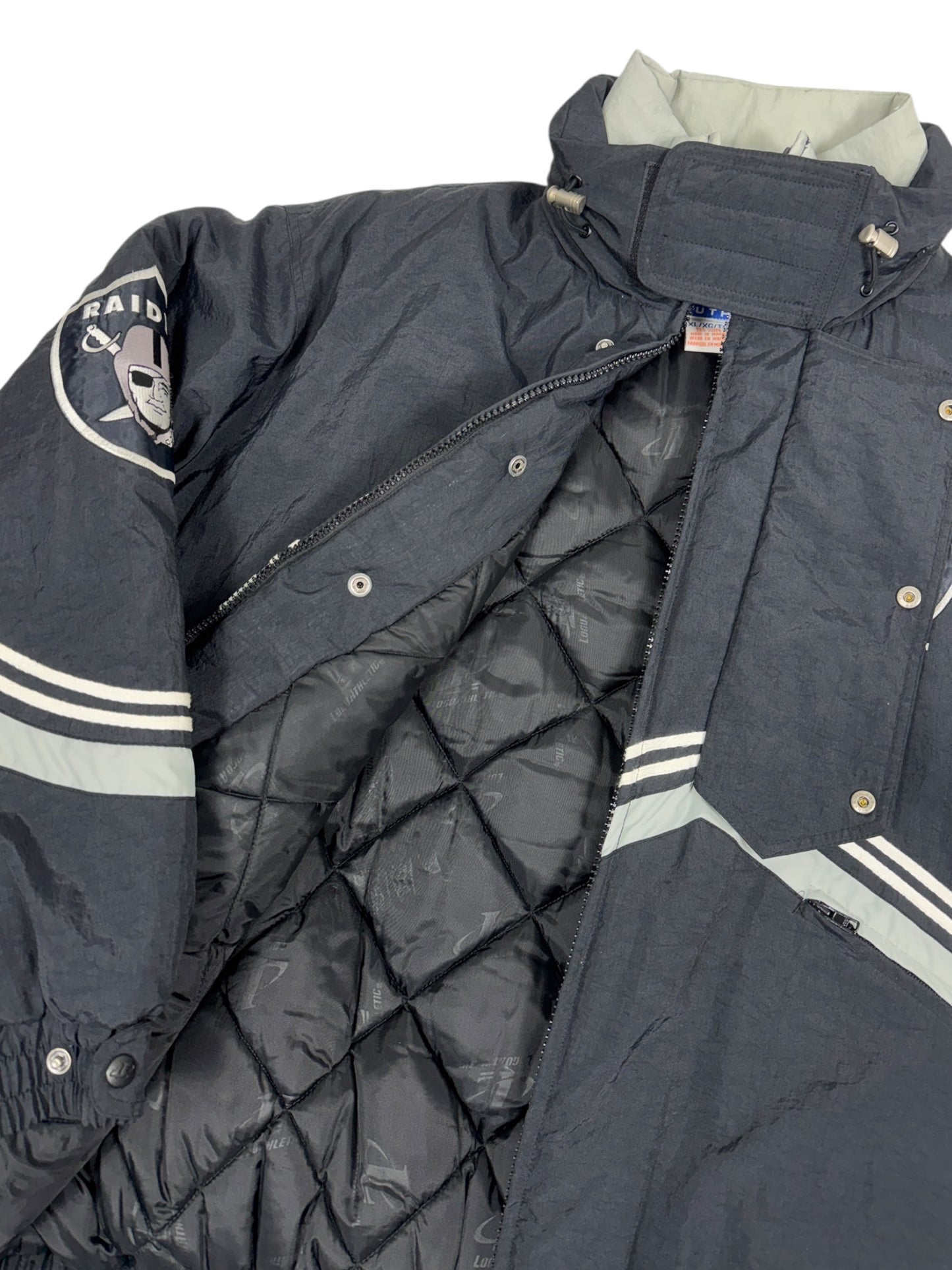 1990s Oakland Raiders Logo Athletics  Full Zip Jacket - XL