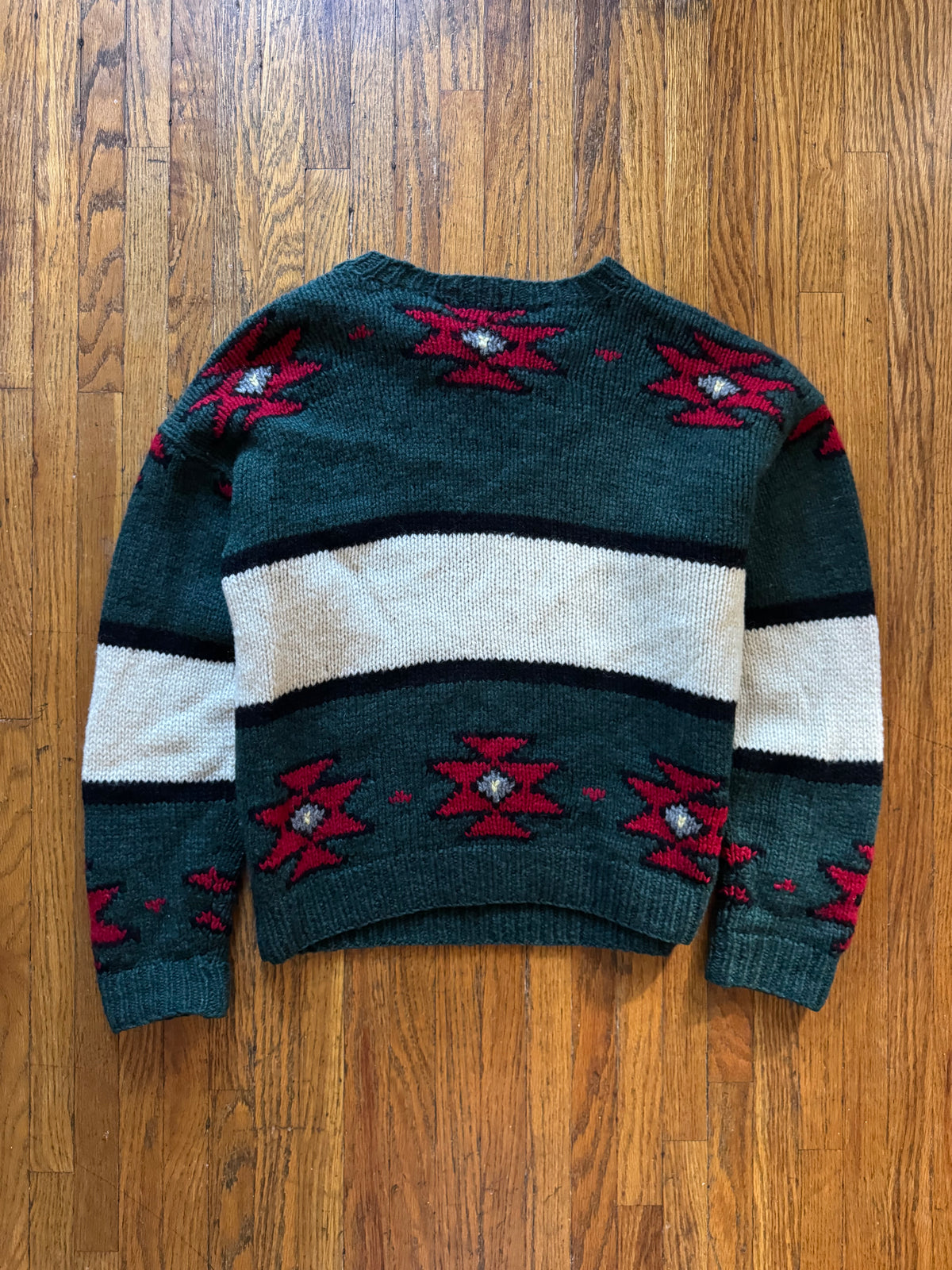 Vintage Woolrich Canoe Aztec Knit Sweater Size Large