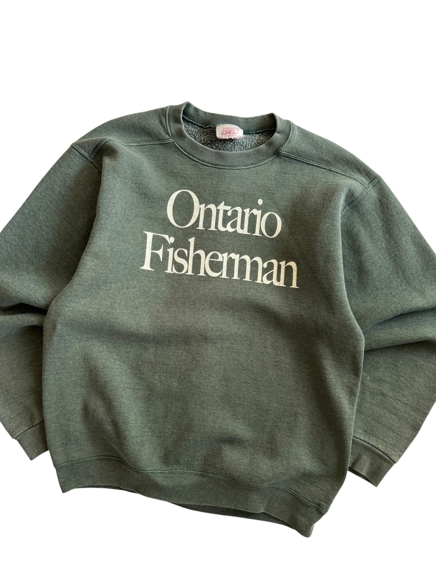 Ontario Fisherman Crewneck Faded Walleye - S