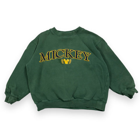 Mickey Spellout Green Crewneck - Youth S