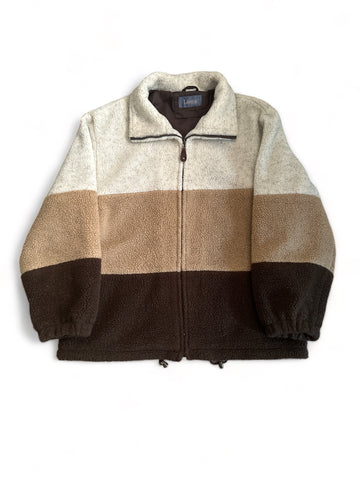 Vintage Brown Fleece Jacket L