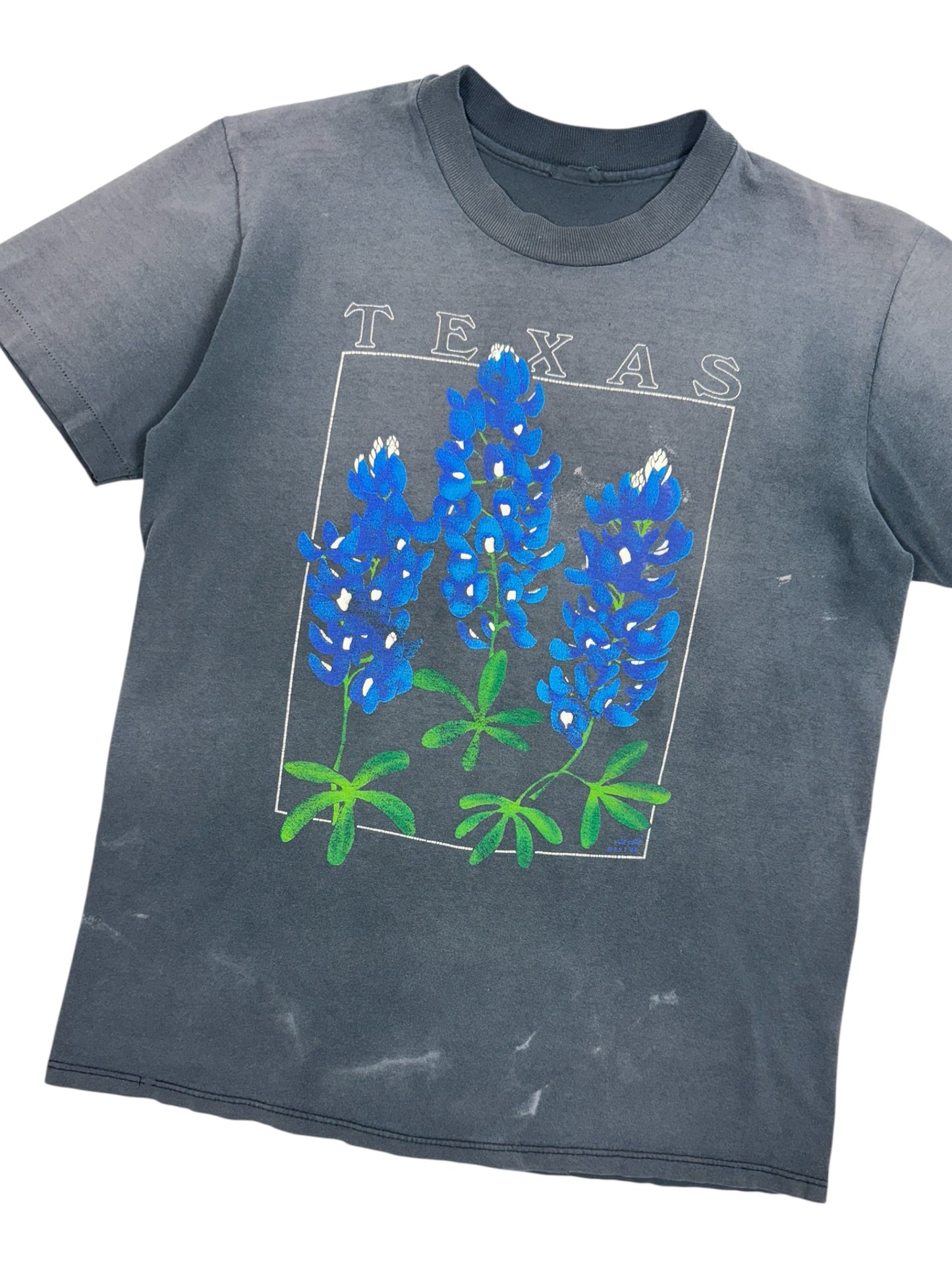 Vintage 90s Texas Bluebonnets State Flower Tee - S/M