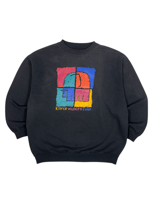 Vintage 90s Kenya Wildlife Fund Crewneck - L
