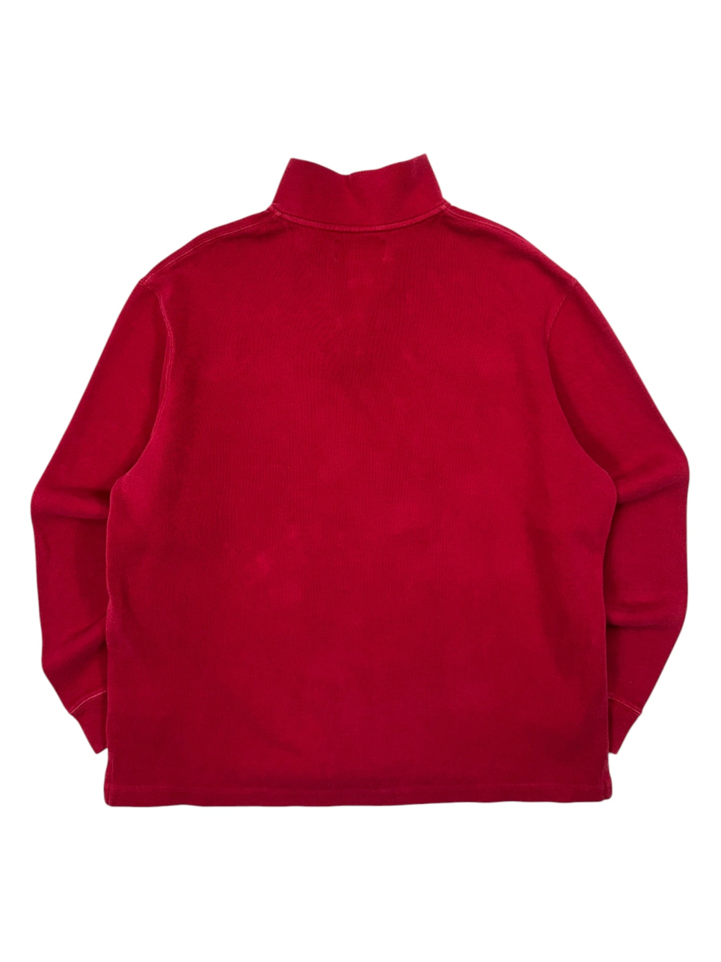 Polo Ralph Lauren Crimson Red Estate Rib Quarter Zip Pull Over Sweater - L