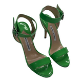 Manolo Blahnik Green Open Toe Heels US 5.5